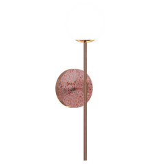 Wall Sconce with terrazzo base plate and opaline glass globe wall light