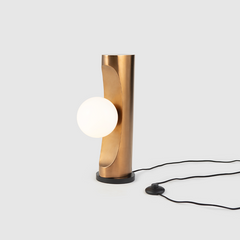 Unique Notch Table Lamp in Rose Gold sleek and durable stand