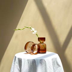 Haze Brown Glass Vases in two different shape and size