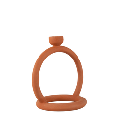 Terracotta candle stand with cylindrical shape