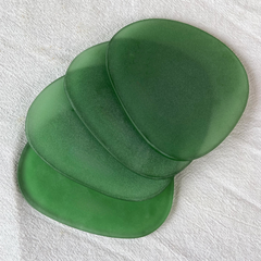 Decorative Green Frosted Glass Coasters Set of 4, placed next to each other