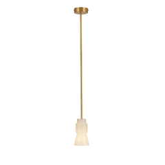 Minimalist Gold pendant light with a alabaster white shade