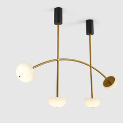 Alabaster curve chandelier for foyer entrance