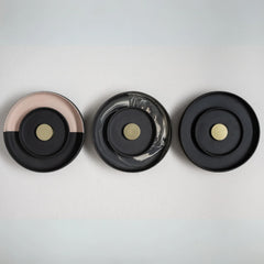collection of Stoneware Clay wall fixture in Black Glaze | Wall decor Art