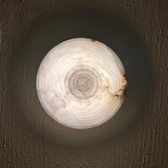 Front View of Premium Quality White Alabaster Wall Light with glow