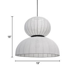 measure Ivory Cotton Pendant lampshade dimensions