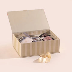 Illume - Lid Jar & Bowl Candle - Tuberose & Orchid - Set of 2, both candles packed in open striped gift box