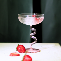 Handmade Swirl Cocktail Glass with playful stem