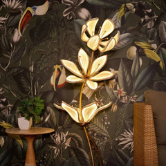 Unique Aurea floor lamp styled in a modern living room corner
