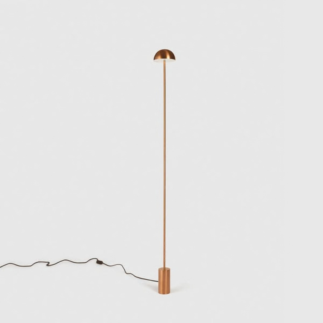 Mushroom Floor Lamp featuring tall metal rod for Minimalist homes