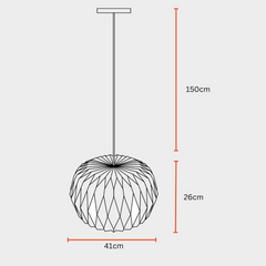 Dimensions mentioned for Velocity origami-folded shade pendant light