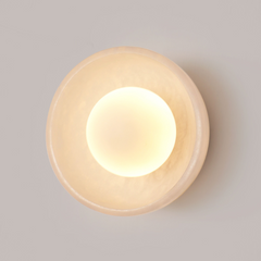 Blot Small : Compact wall sconce with marble finish for feature wall lighting