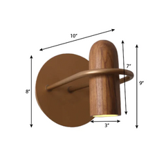 Handcrafted wood wall sconce shell design dimensions