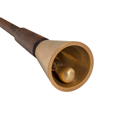 Bronze-colored Stepbell Brass & Wood Decorative Puja Bell