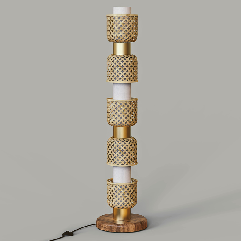 Decorative Metamorphosis Floor Lamp with bamboo woven design