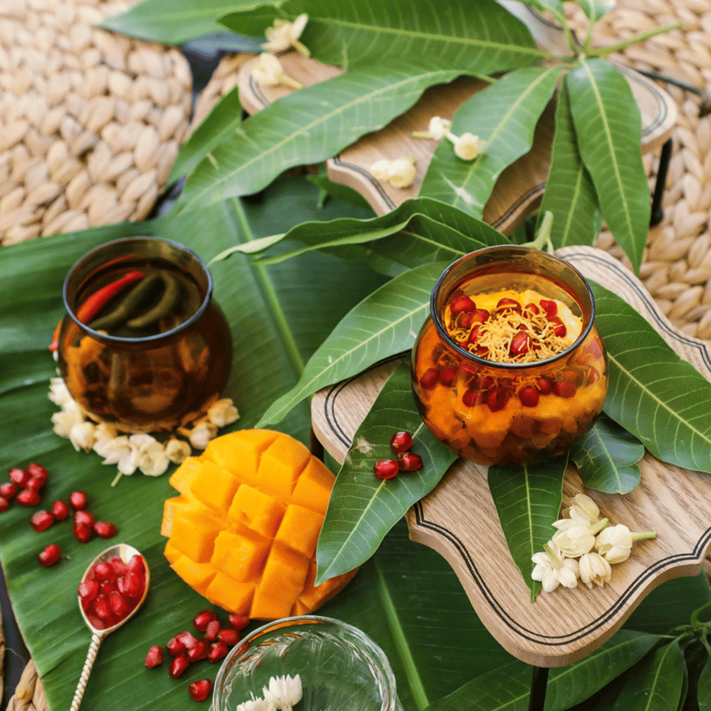 Set of 4 Glass matka for chaats, salads, and dips