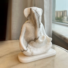 Handcrafted Sculpture of Lord Ganesha made up of White Alabaster Marble