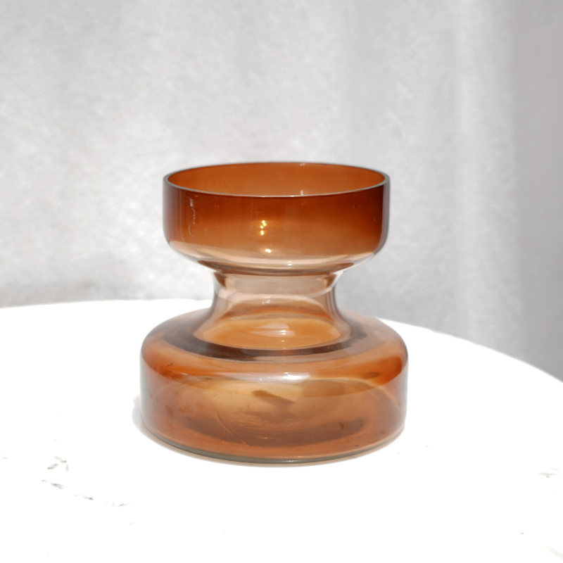Decorative small Haze Brown Glass Vase