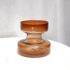 Decorative small Haze Brown Glass Vase