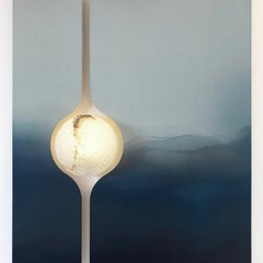 Modern wall art showing pendant light with a textured shade against a gradient background for ultra modern homes