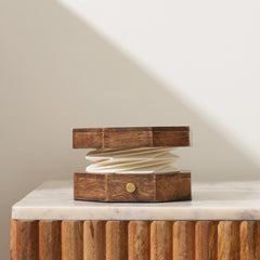Unique Origami Foldplay Table Lamp which can foldable, made of white Linen and wood 