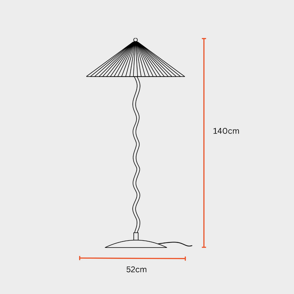 Dimension of Handpleated paper shade Floor Lamp