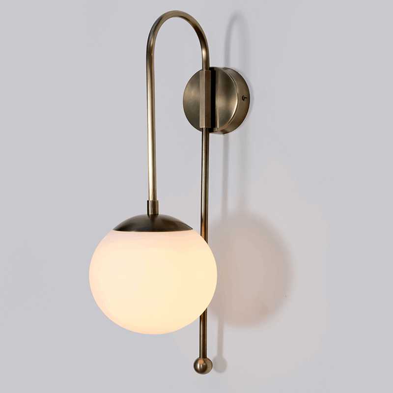 Wall Sconce with Glass Globe at the living influence