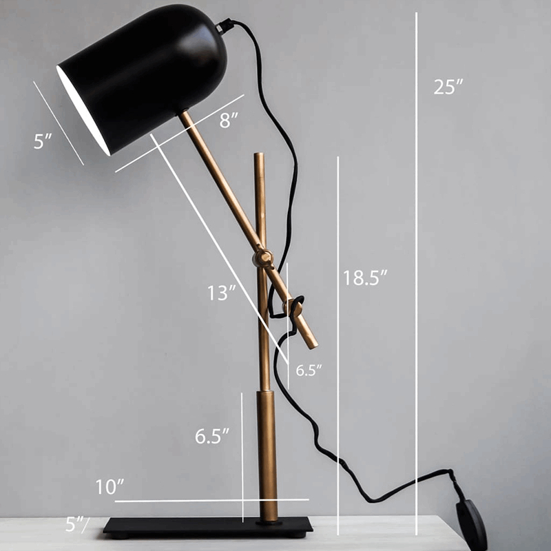 Architect Black-Gold Modern Office Desk Lamp