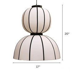 Two layered pendant lamp with dimensions (height and diameter)