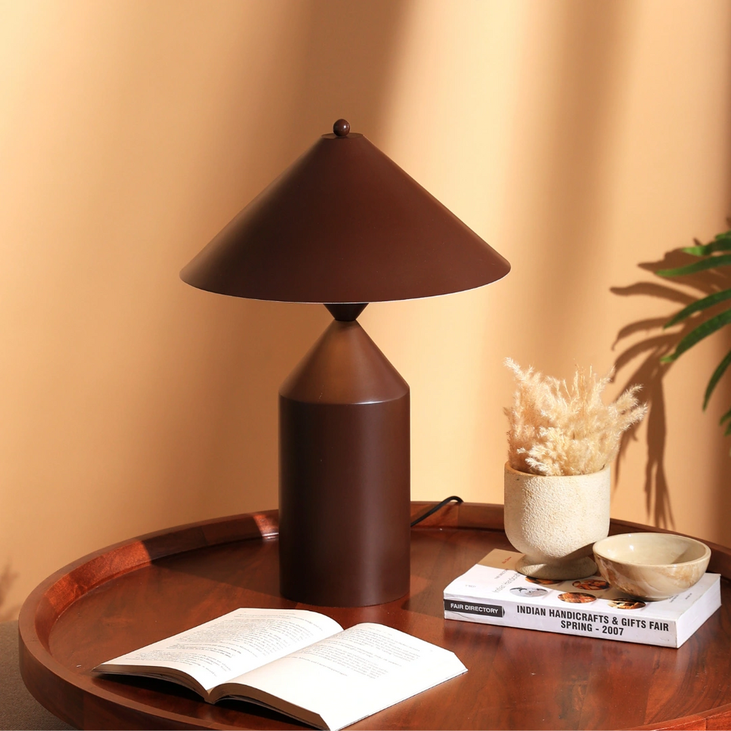 Brown Bedside Table Lamp | Metal design