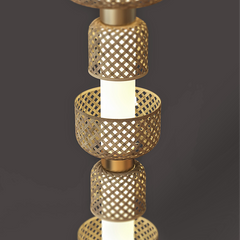 Metamorphosis Floor Lamp, close view with warm lighting