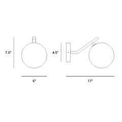 Measurement chart for a product with dimensions labeled in inches.