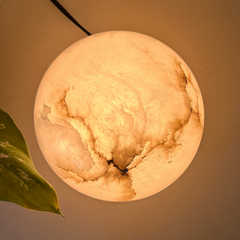 White Alabaster Bedside Table Lamp