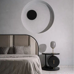 Designer Bullseye Table Lamp placed near bedside
