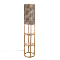 Dawki Floor Lamp base and stand detail in bamboo finish
