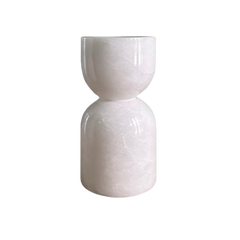 Small White Alabaster Candle Holder at The Living Influence