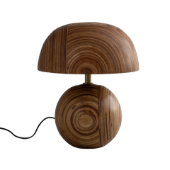 Unique Wooden table lamp with marine plywood textured design & brass connector