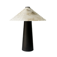 Black and White Alabaster Conical Table Lamp