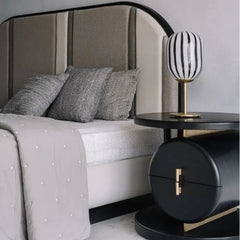 Black and White Bullseye Table Lamp can be used as bedside lamp