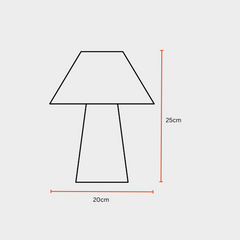Petite Table Lamp drawing showing dimensions