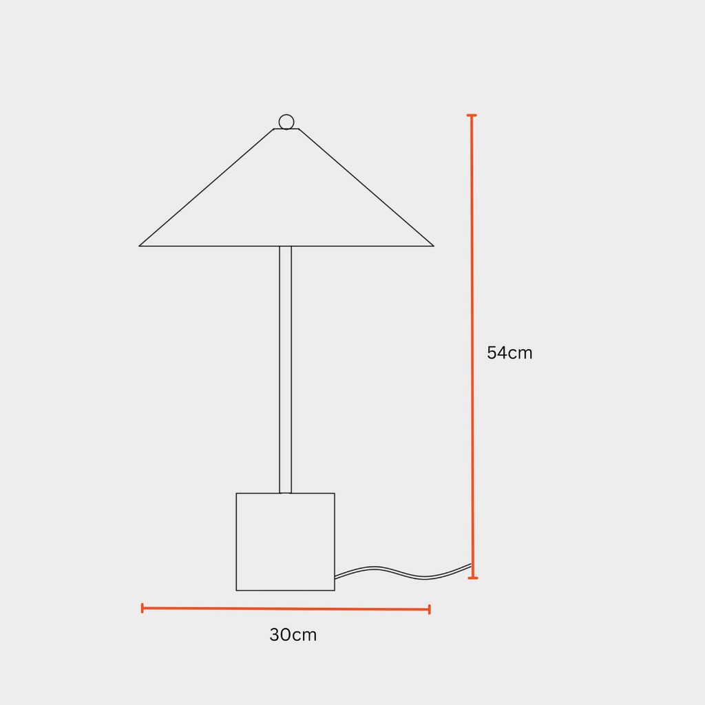 Dimension Chart of Casa Table Lamp by Fig Living 