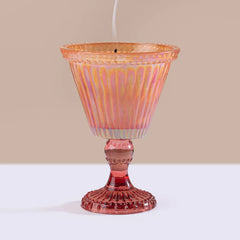 Sundae - Votive Candle - Peach - Sparkling Orchard, candle with wick just blown out and smoke rising