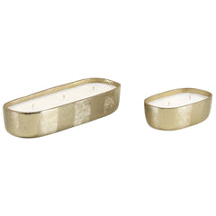 Fleur Votive two gold candle holders with candles