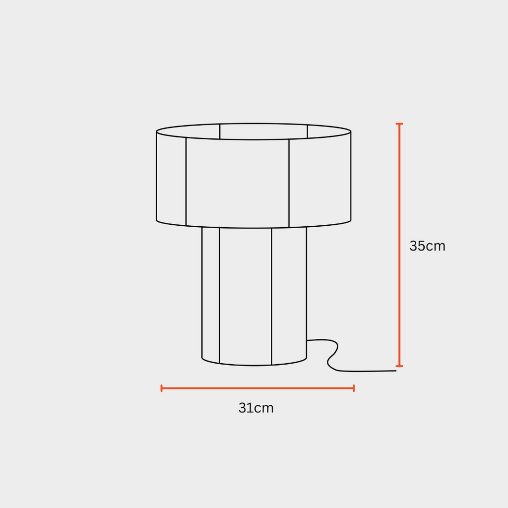 Dimension of Handmade Bedside Table Lamp