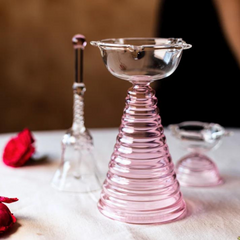 Pink tall glass diya best for festive gifting