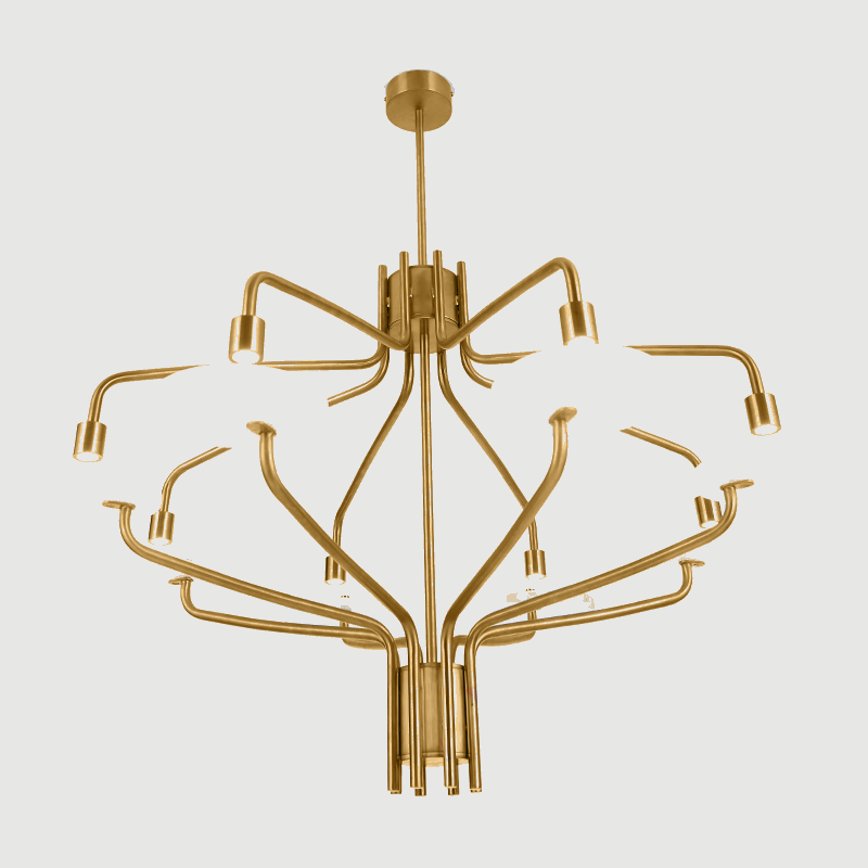 Alabaster Chandelier - Gold