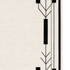 Black abstract geometric design on a beige background