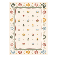 Decorative rug with floral pattern on a white background