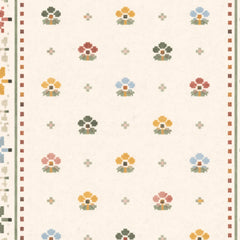Decorative pattern with flowers and crosses on a white background