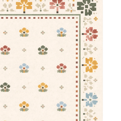 Decorative border with floral patterns on a white background